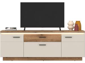 KOMODA POD TELEVIZI, barvy dubu, kašmírová, 180/64,4/44,6 cm Hom`in - TV stolky & komody pod TV