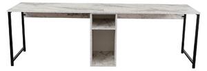 Kalune Design Kancelářská sestava pro 2 osoby TWIN bílý mramor/černá