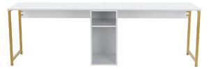 Kalune Design Kancelářská sestava pro 2 osoby TWIN bílá/zlatá