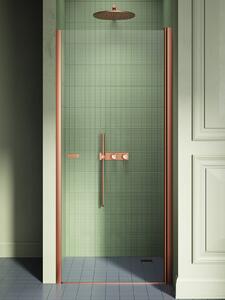 New Trendy New Soleo Copper Brushed sprchové dveře 70 cm sklopné měděná kartáčovaný/průhledné sklo D-0489A