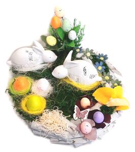 Velikonoční ohrádka s králíčky