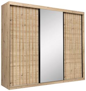 ŠATNÍ SKŘÍŇ S POSUVNÝMI DVEŘM, dub artisan, 250/215/59,5 cm P & B - Šatní skříně, Online Only