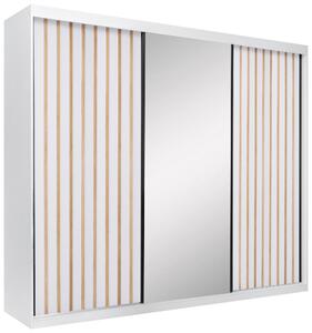 ŠATNÍ SKŘÍŇ S POSUVNÝMI DVEŘM, bílá, 250/215/59,5 cm P & B - Šatní skříně, Online Only