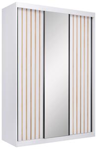 ŠATNÍ SKŘÍŇ S POSUVNÝMI DVEŘM, bílá, 150/215/59,5 cm P & B - Šatní skříně, Online Only