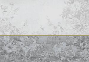 Fototapeta - Květiny na šedém pozadí (254x184 cm)