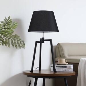 Stolní lampa Lucande Amona, černá, textil, 69 cm, trojnožka