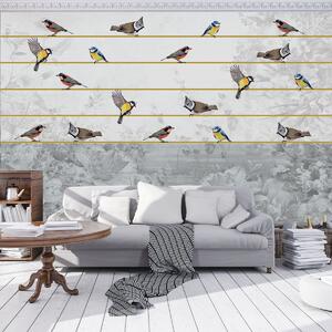 Fototapeta - Ptáci na zlatém provázku (254x184 cm)