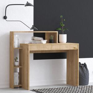 Kalune Design Psací stůl Trella s vestavěným regálem dub přírodní
