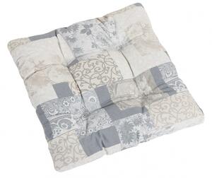 Bellatex sedák prošívaný Ema patchwork šedomodrý 40x40 cm