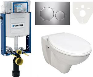AKCE/SET/LIVERO Geberit - Modul pro závěsné WC výška 1,08 m s tlačítkem Sigma20, chrom + TAURUS závěsná WC mísa, 36x54,5 cm, + ALICANTE WC sedátko, bílá