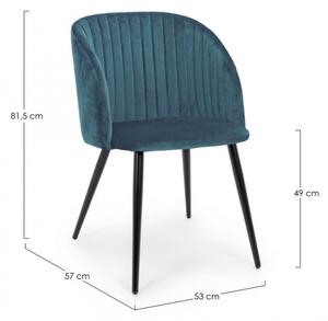 Bizzotto Jídelní židle Queen - modrá samet