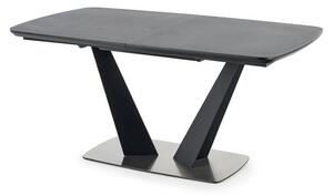 Rozkládací jídelní stůl 160-220 cm Fredda (černá + šedá) (pro 6 8 osob)
