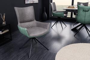 Jídelní židle ALPINE šedá/zelená mikrovlákno otočná Nábytek | Jídelní prostory | Jídelní židle | Všechny jídelní židle
