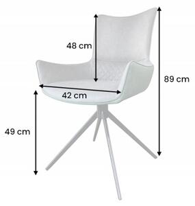 Jídelní židle ALPINE šedá/zelená mikrovlákno otočná Nábytek | Jídelní prostory | Jídelní židle | Všechny jídelní židle