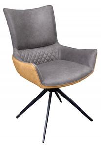 Jídelní židle ALPINE šedá/hnědá mikrovlákno otočná Nábytek | Jídelní prostory | Jídelní židle | Všechny jídelní židle