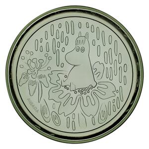 Talíř skleněný Moomin Arabia 15,5 cm zelený pine green