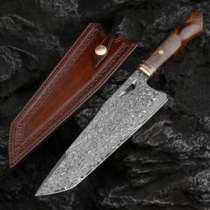 KnifeBoss kuchařský damaškový nůž Master Chef 8.5 (220 mm) Ironwood
