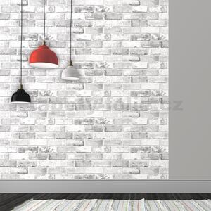Papírové tapety na zeď IMPOL E98929, rozměr 10,05 m x 0,53 m, cihly světle šedé , IMPOL TRADE