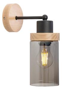 Nástěnná lampa WOODNEST 1xE27/15W/230V borovice/kouřová černá