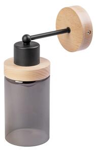 Nástěnná lampa WOODNEST 1xE27/15W/230V borovice/kouřová černá