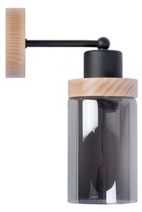 Nástěnná lampa WOODNEST 1xE27/15W/230V borovice/kouřová černá