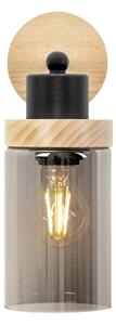 Nástěnná lampa WOODNEST 1xE27/15W/230V borovice/kouřová černá