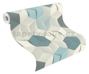 Vliesové tapety na zeď IMPOL TRADE 622317, rozměr 10,05 m x 0,53 m, hexagony 3D modré, IMPOL TRADE