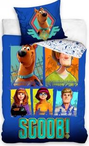 Carbotex dětské povlečení bavlna Scooby Doo Modrá Pětka 140x200+70x90 cm