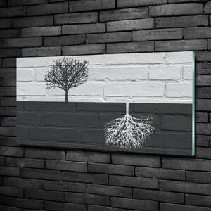 Foto-obrah sklo tvrzené Stromy na zdi osh-117821406