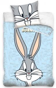 Dětské povlečení bavlna do postýlky Králíček Bugs Bunny Modré 100x135+40x60 cm