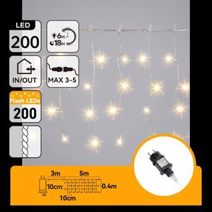 Aigostar - LED Venkovní vánoční řetěz 200xLED 8x0,4m IP44 teplá bílá