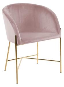 FLHF Jídelní židle Nello, růžová/zlatá