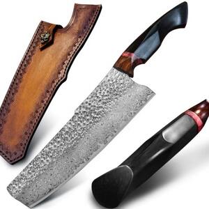 KnifeBoss damaškový nůž Nakiri 8" (197 mm) Ebony wood VG-10