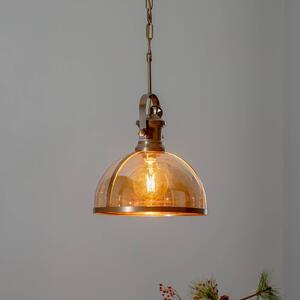 Závěsné světlo AV-5063-1E se skleněným stínidlem, antická zlatá