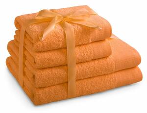 AmeliaHome Sada ručníků a osušek Amari oranžová, 2 ks 50 x 100 cm, 2 ks 70 x 140 cm