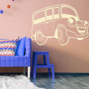 Živá Zeď Samolepka Dětské zábavné autíčko Barva: černá