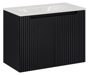 Comad Koupelnová skříňka s keramickým umyvadlem Nova Black II 80 cm - černá mat