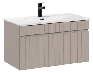 Comad Koupelnová skříňka s keramickým umyvadlem Iconic Cashmere 80 cm - kašmír
