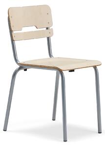 AJ Produkty Školní židle SCIENTIA, sedák 390x390 mm, výška 460 mm, stříbrná/bříza