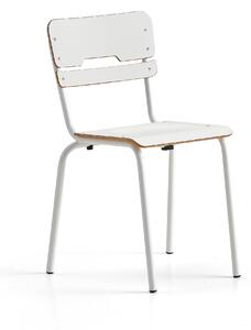 AJ Produkty Školní židle SCIENTIA, sedák 360x360 mm, výška 460 mm, bílá/bílá