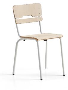 AJ Produkty Školní židle SCIENTIA, sedák 360x360 mm, výška 460 mm, bílá/bříza