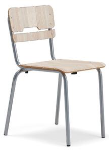 AJ Produkty Školní židle SCIENTIA, sedák 390x390 mm, výška 460 mm, stříbrná/jasan