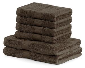 DecoKing Sada ručníků a osušek Bamby hnědá, 4 ks 50 x 100 cm, 2 ks 70 x 140 cm