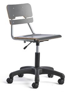 AJ Produkty Otočná židle LEGERE, malý sedák, s kolečky, nastavitelná výška 430-550 mm, antracitově šedá