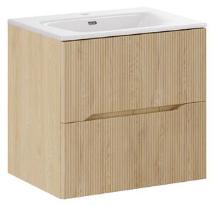 Comad Koupelnová skříňka s keramickým umyvadlem Nordic Cremona 60 cm - dub cremona