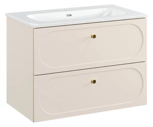 Comad Koupelnová skříňka s keramickým umyvadlem Donna Sand 80 cm - béžový písek