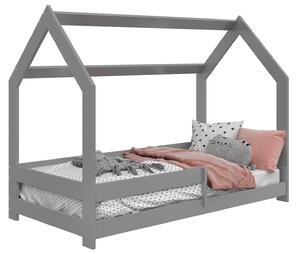 Dětská postel Domeček 160x80 D5 šedá s roštem