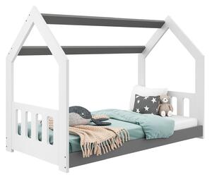 Dětská postel Domeček 160x80 D2C bílá s roštem