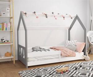 Dětská postel Domeček 160x80 D5A šedá s roštem