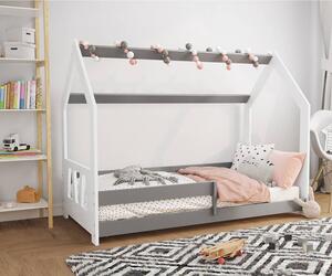 Dětská postel Domeček 160x80 D5A bílá s roštem